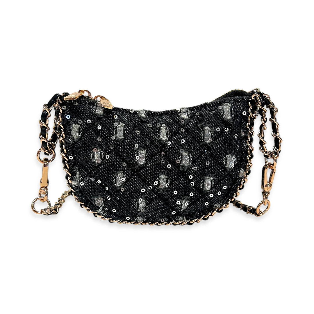 DENIM CRESCENT PURSE
