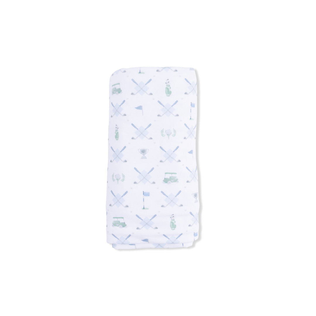 SWADDLE BLANKET | GOLF TRELLIS BLUE