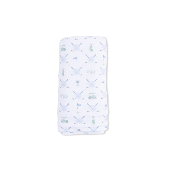 SWADDLE BLANKET | GOLF TRELLIS BLUE