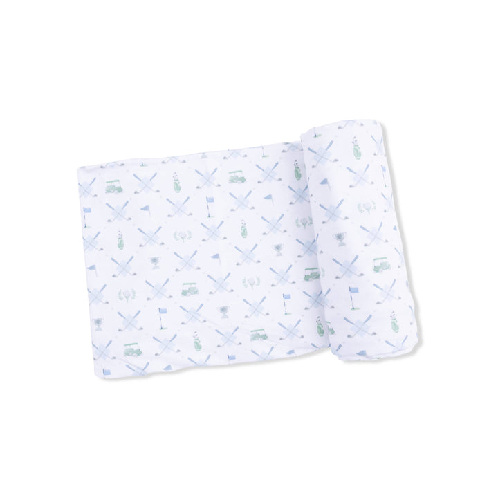 SWADDLE BLANKET | GOLF TRELLIS BLUE