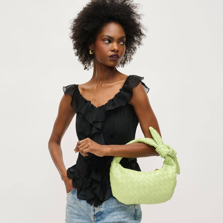 LIZBETH WOVEN KNOT CLUTCH | PISTACHIO