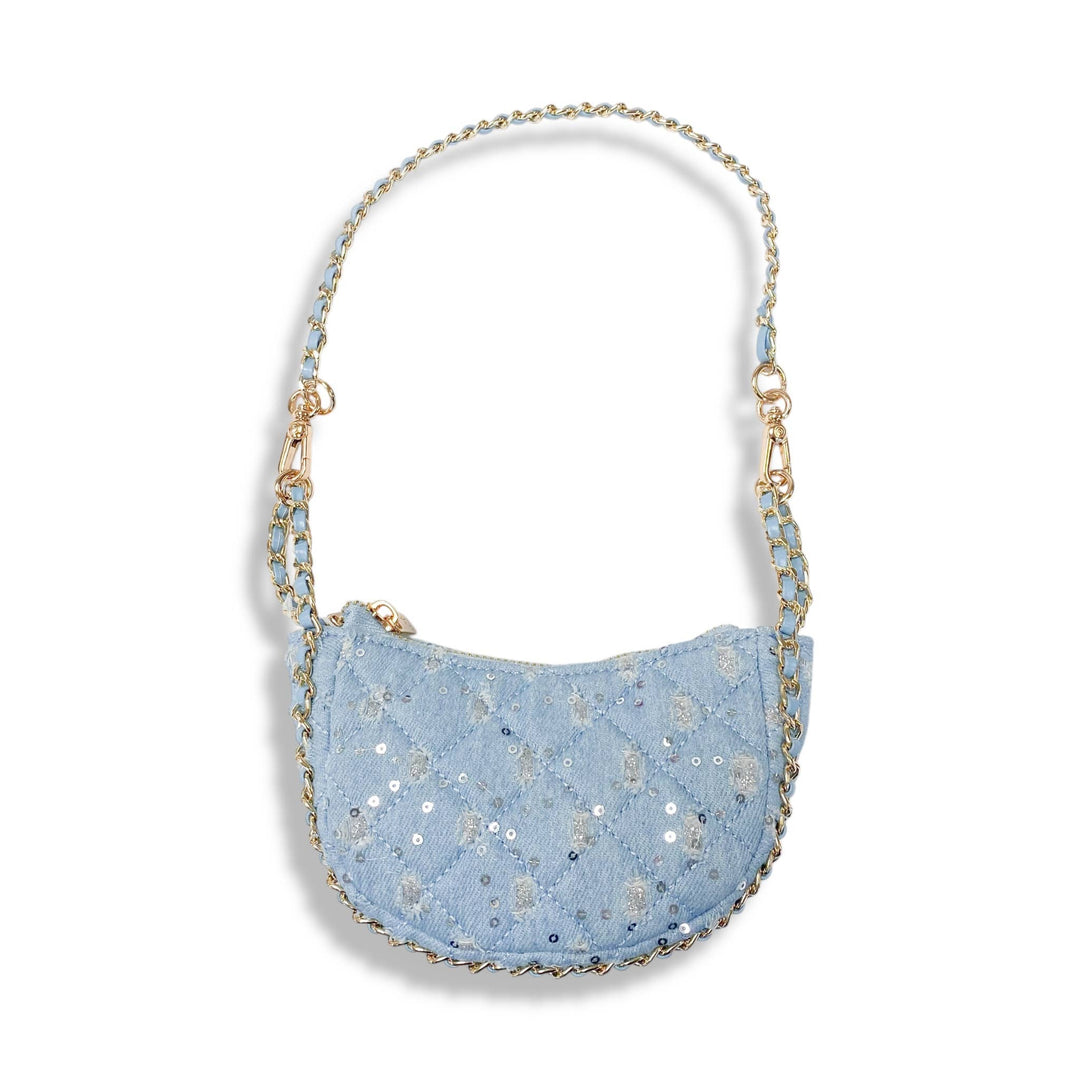 DENIM CRESCENT PURSE