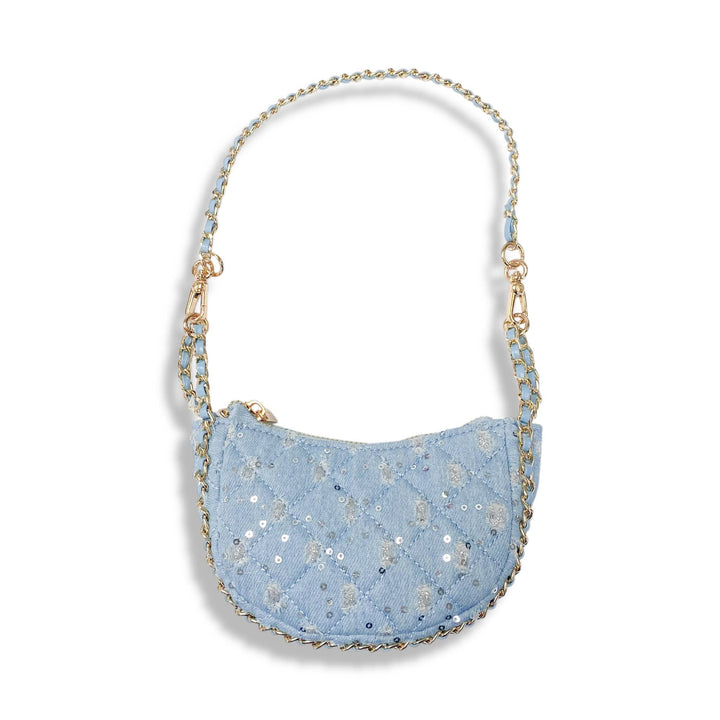 DENIM CRESCENT PURSE