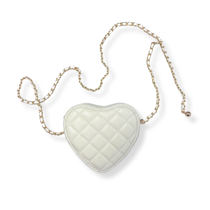 QUILTED LEATHER HEART PURSE | PINK