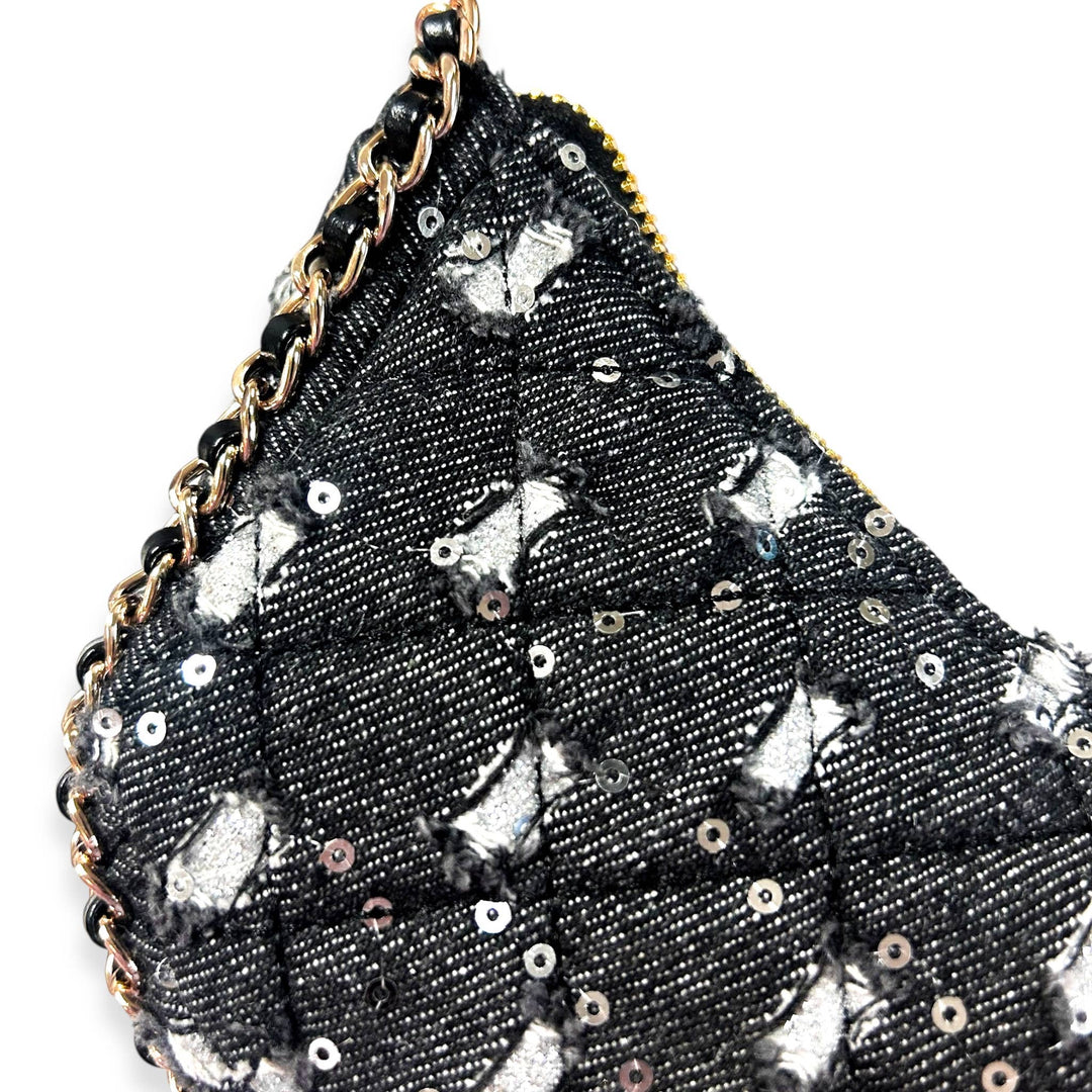 DENIM CRESCENT PURSE