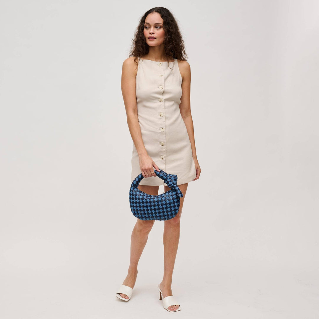 LIZBETH WOVEN KNOT CLUTCH | BLACK