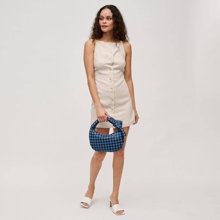 LIZBETH WOVEN KNOT CLUTCH | BLACK
