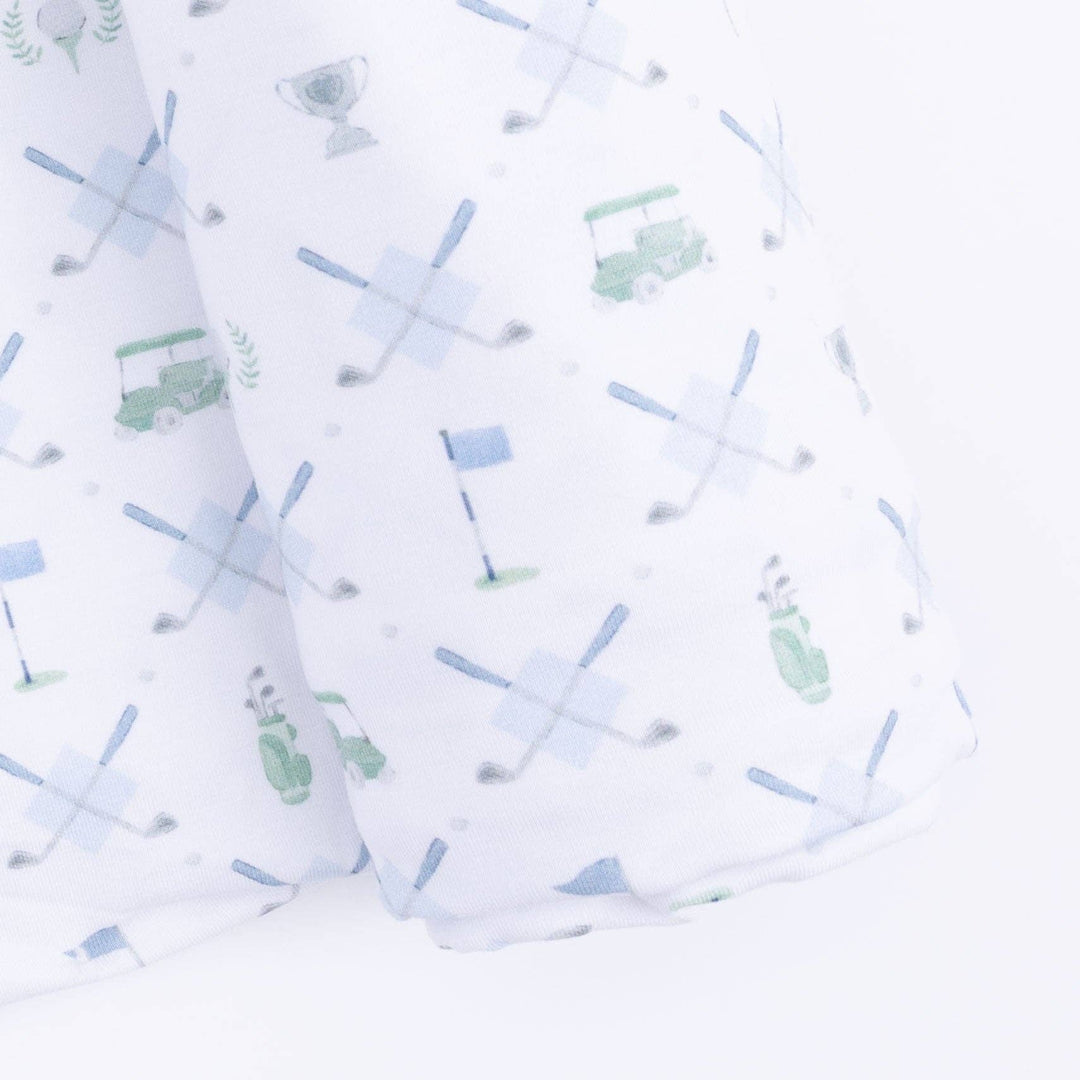 SWADDLE BLANKET | GOLF TRELLIS BLUE