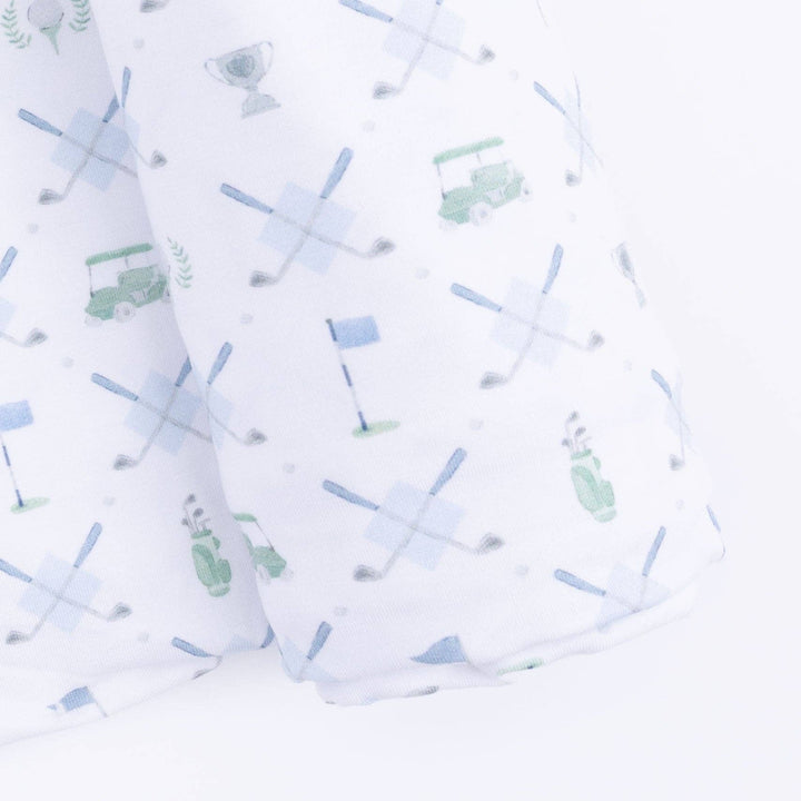 SWADDLE BLANKET | GOLF TRELLIS BLUE