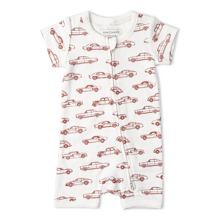CARS SHORT ZIP ROMPER