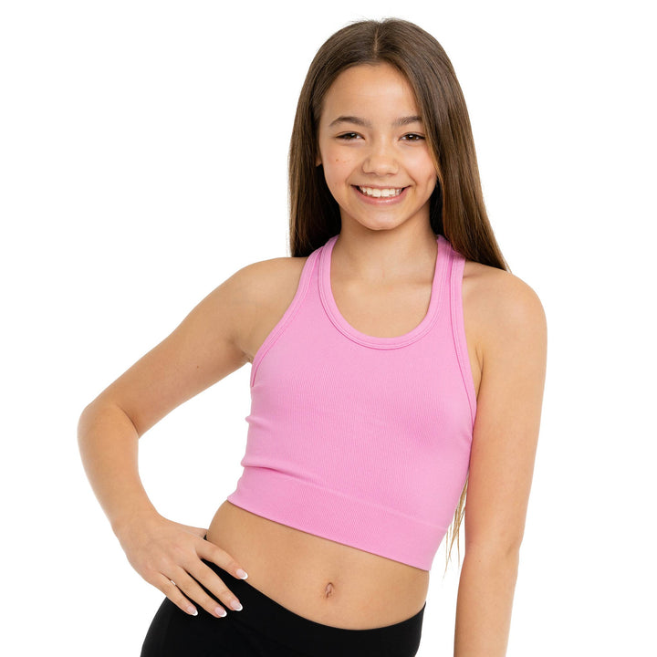 CROP TANK W/ T-BACK | PINK ORCHID